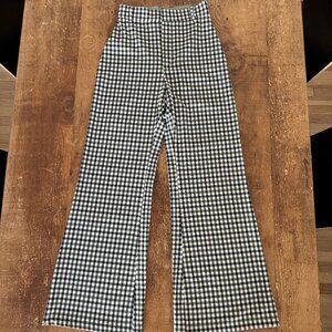 Free People Wide Leg Gingham Pants